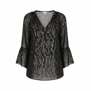 Lilly Pulitzer Matilda Silk Top Blouse Onyx Size Small Bow Tie Neck